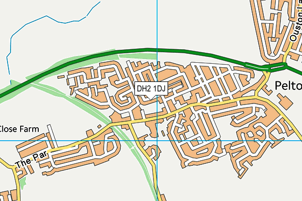 DH2 1DJ map - OS VectorMap District (Ordnance Survey)