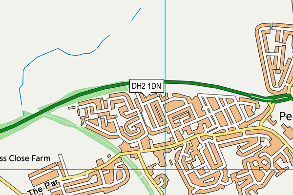 DH2 1DN map - OS VectorMap District (Ordnance Survey)