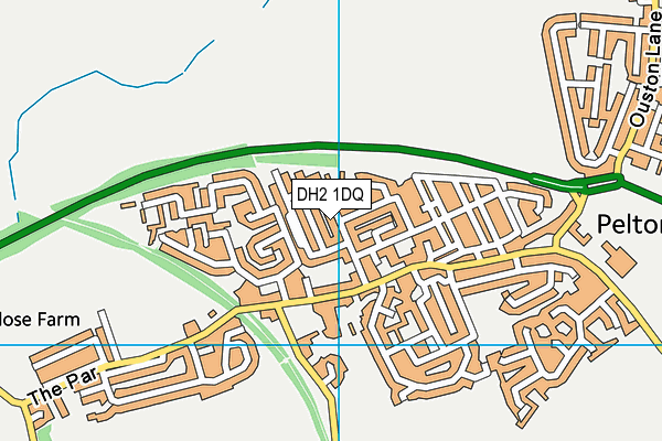 DH2 1DQ map - OS VectorMap District (Ordnance Survey)