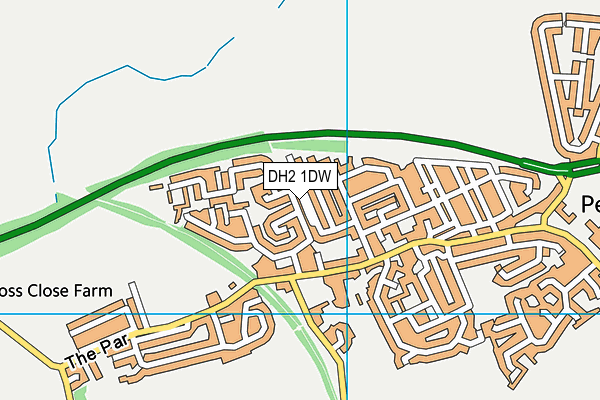 DH2 1DW map - OS VectorMap District (Ordnance Survey)