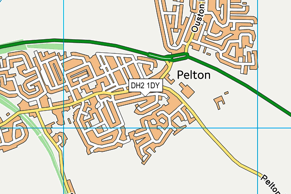 DH2 1DY map - OS VectorMap District (Ordnance Survey)