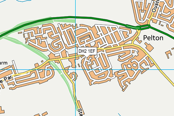 DH2 1EF map - OS VectorMap District (Ordnance Survey)