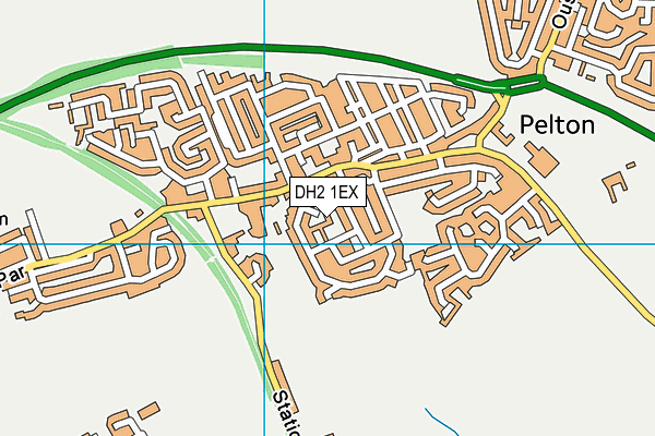 DH2 1EX map - OS VectorMap District (Ordnance Survey)