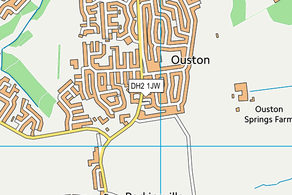 DH2 1JW map - OS VectorMap District (Ordnance Survey)