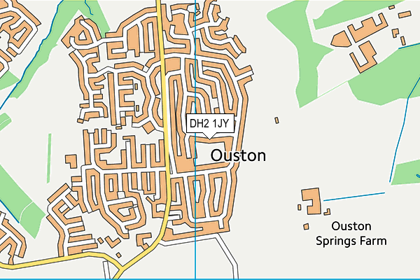 DH2 1JY map - OS VectorMap District (Ordnance Survey)