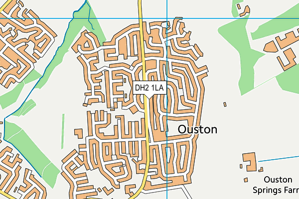 DH2 1LA map - OS VectorMap District (Ordnance Survey)