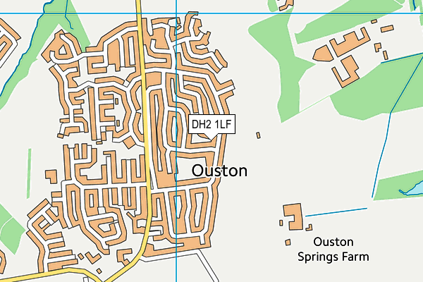 DH2 1LF map - OS VectorMap District (Ordnance Survey)