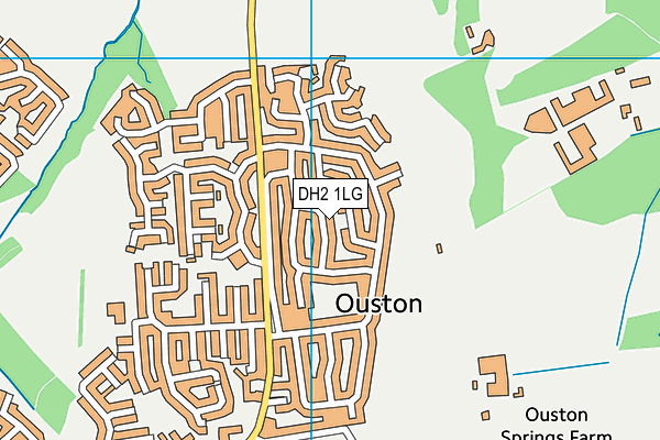 DH2 1LG map - OS VectorMap District (Ordnance Survey)