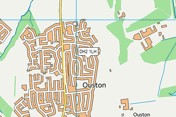 DH2 1LH map - OS VectorMap District (Ordnance Survey)