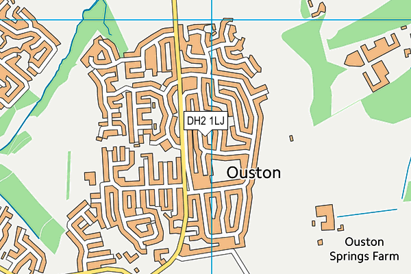DH2 1LJ map - OS VectorMap District (Ordnance Survey)