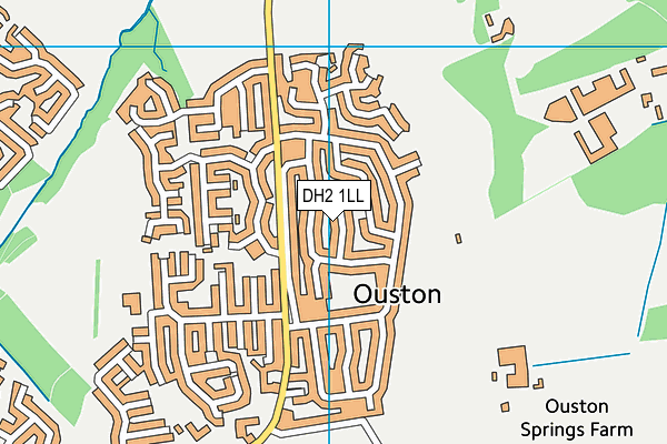 DH2 1LL map - OS VectorMap District (Ordnance Survey)