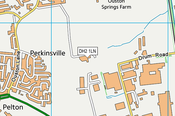 DH2 1LN map - OS VectorMap District (Ordnance Survey)