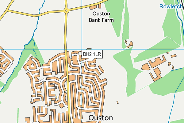 DH2 1LR map - OS VectorMap District (Ordnance Survey)