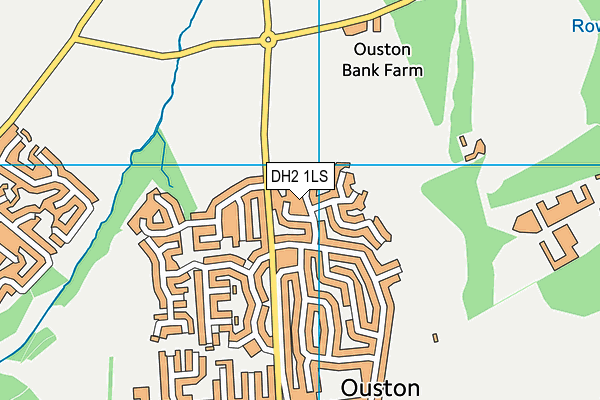 DH2 1LS map - OS VectorMap District (Ordnance Survey)