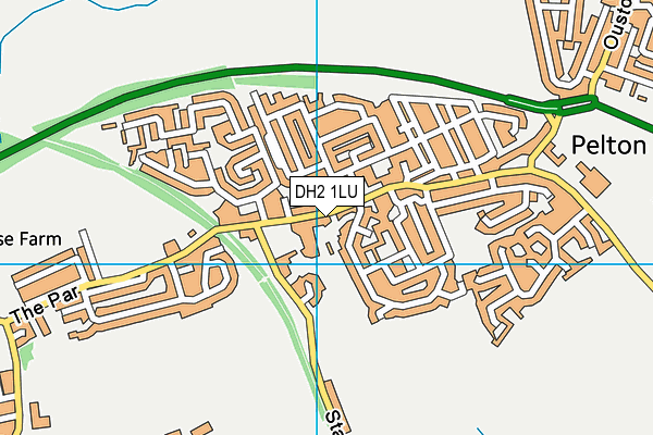 DH2 1LU map - OS VectorMap District (Ordnance Survey)