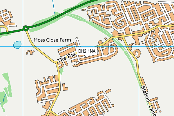 Roseberry Playing Fields (Hilda Park Fc) map (DH2 1NA) - OS VectorMap District (Ordnance Survey)