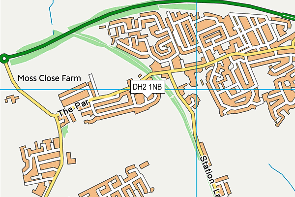 DH2 1NB map - OS VectorMap District (Ordnance Survey)