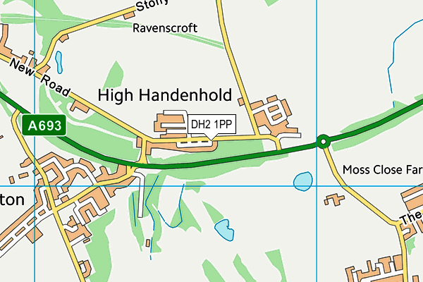DH2 1PP map - OS VectorMap District (Ordnance Survey)