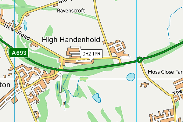 DH2 1PR map - OS VectorMap District (Ordnance Survey)