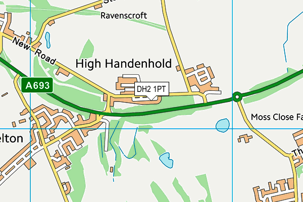 DH2 1PT map - OS VectorMap District (Ordnance Survey)
