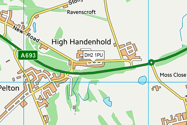 DH2 1PU map - OS VectorMap District (Ordnance Survey)