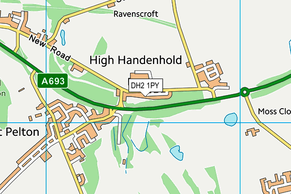 DH2 1PY map - OS VectorMap District (Ordnance Survey)