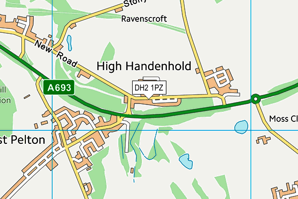 DH2 1PZ map - OS VectorMap District (Ordnance Survey)