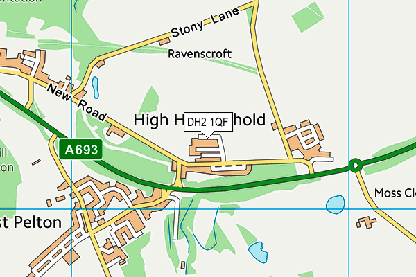 High Handenhold Welfare Park map (DH2 1QF) - OS VectorMap District (Ordnance Survey)