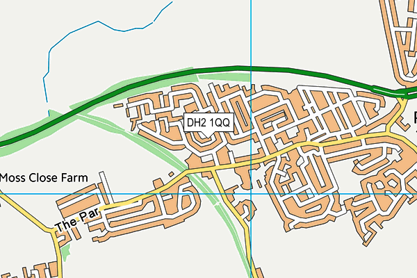 DH2 1QQ map - OS VectorMap District (Ordnance Survey)