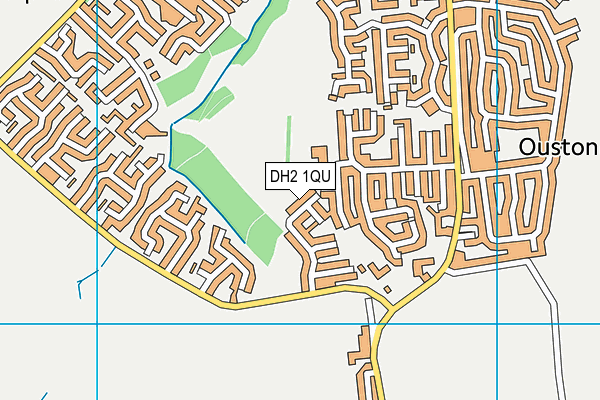 DH2 1QU map - OS VectorMap District (Ordnance Survey)