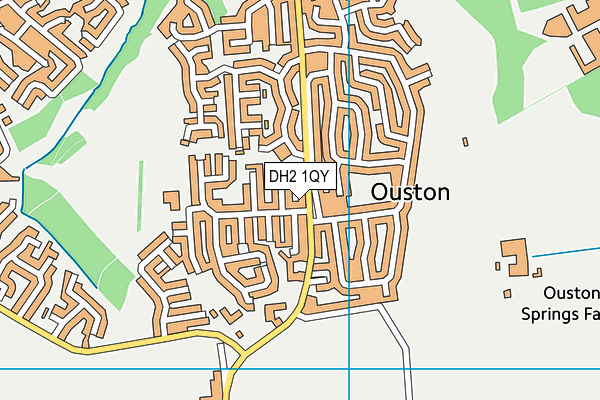 DH2 1QY map - OS VectorMap District (Ordnance Survey)