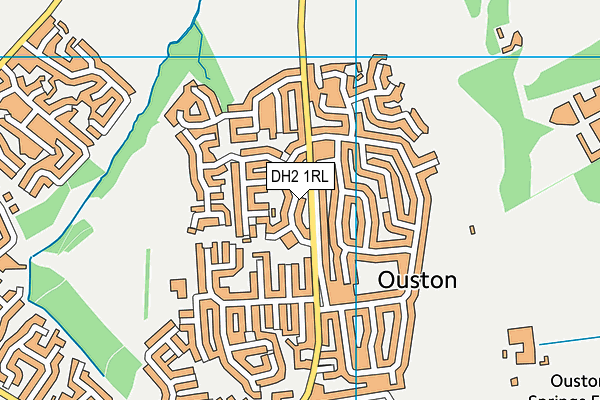 DH2 1RL map - OS VectorMap District (Ordnance Survey)