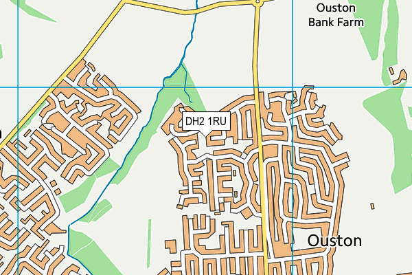 DH2 1RU map - OS VectorMap District (Ordnance Survey)