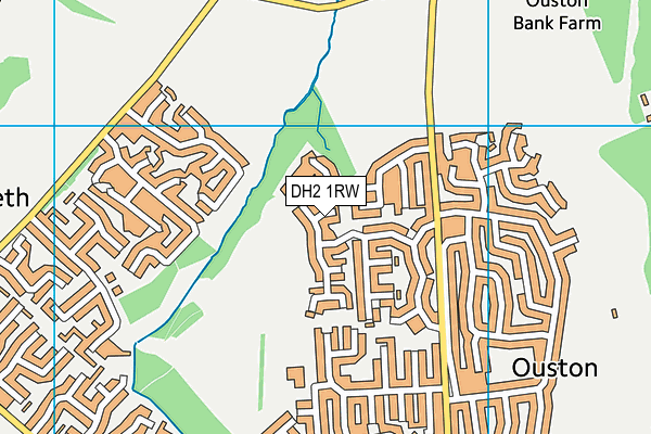 DH2 1RW map - OS VectorMap District (Ordnance Survey)