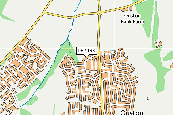 DH2 1RX map - OS VectorMap District (Ordnance Survey)