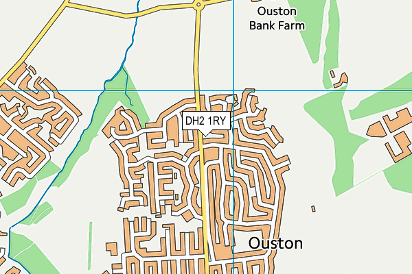 DH2 1RY map - OS VectorMap District (Ordnance Survey)