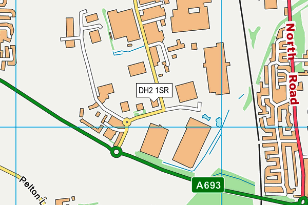 DH2 1SR map - OS VectorMap District (Ordnance Survey)