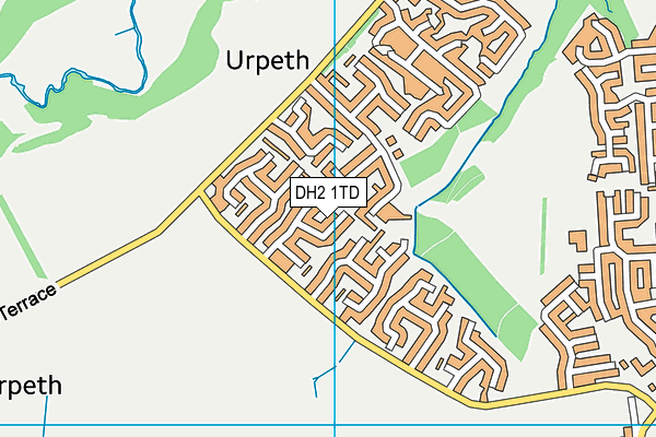 DH2 1TD map - OS VectorMap District (Ordnance Survey)