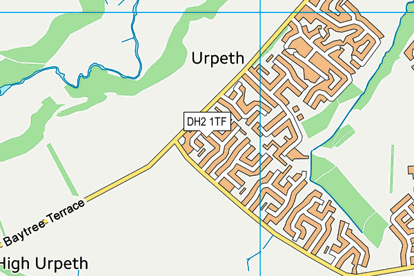 DH2 1TF map - OS VectorMap District (Ordnance Survey)