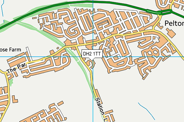 DH2 1TT map - OS VectorMap District (Ordnance Survey)