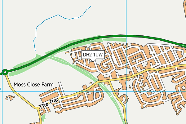 DH2 1UW map - OS VectorMap District (Ordnance Survey)