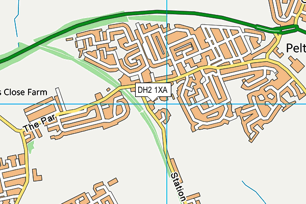 DH2 1XA map - OS VectorMap District (Ordnance Survey)
