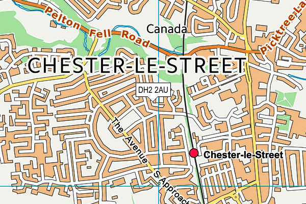 DH2 2AU map - OS VectorMap District (Ordnance Survey)