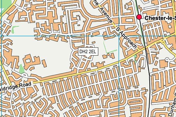 DH2 2EL map - OS VectorMap District (Ordnance Survey)