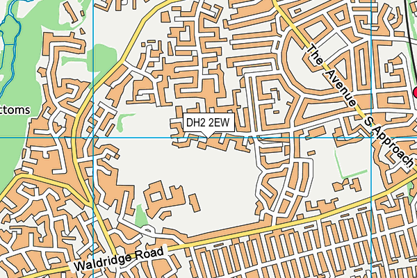 DH2 2EW map - OS VectorMap District (Ordnance Survey)