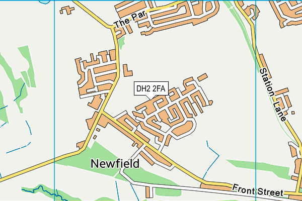 DH2 2FA map - OS VectorMap District (Ordnance Survey)