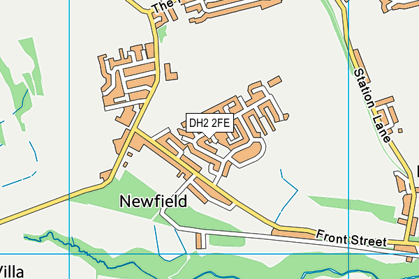 DH2 2FE map - OS VectorMap District (Ordnance Survey)