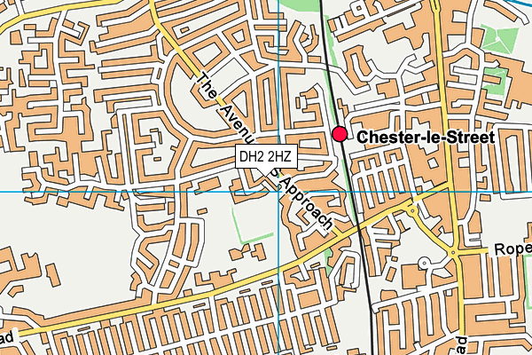 DH2 2HZ map - OS VectorMap District (Ordnance Survey)