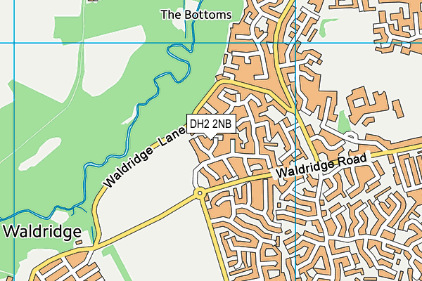 DH2 2NB map - OS VectorMap District (Ordnance Survey)