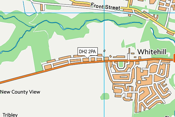 DH2 2PA map - OS VectorMap District (Ordnance Survey)